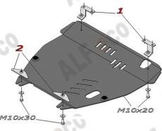 Защита алюминиевая Alfeco для картера и КПП Honda Pilot II до рестайлинга 2008-2011