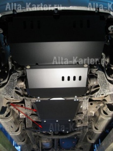 Защита Alfeco для КПП и раздатки (2 части) Mitsubishi Pajero Sport II 2008-2015