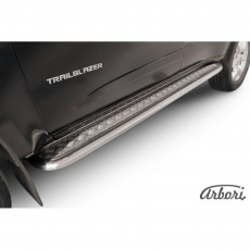 Пороги Arbori d57 с листом для Chevrolet TrailBlazer (2013-2018) № AFZDACHTB1209