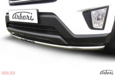 Защита переднего бампера Arbori d42 радиусная с надисью Hyundai Creta 4WD (2016-2018) № AFZDAHCRET4WD03