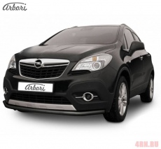 Защита переднего бампера Arbori d57 длинная черная для Opel Mokka (2013-2018) № AFZDAOPMOK1303B