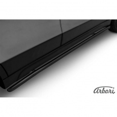 Пороги Arbori d42 с гибами черная для Suzuki SX4 (2014-2018) № AFZDASSX41405B