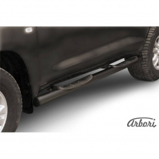 Пороги Arbori d76 с проступями черные для Toyota Land Cruiser 200 (2007-2012) № AFZDATLC215B