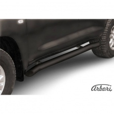 Пороги Arbori d76 с гибами черные для Toyota Land Cruiser 200 (2007-2012) № AFZDATLC216B