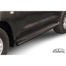 Защита штатного порога Arbori d57 черная для Toyota Land Cruiser 200 (2007-2012) № AFZDATLC219B