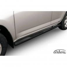 Пороги Arbori d76 с проступями черные для Toyota RAV4 (2009-2010) № AFZDATR40909B