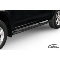 Пороги Arbori d76 с проступями черные для Toyota RAV4 Long (2009-2010) № AFZDATR409L13B