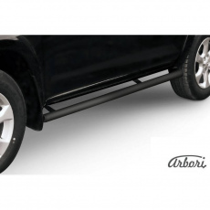 Пороги Arbori d76 труба черные для Toyota RAV4 Long (2009-2010) № AFZDATR409L14B
