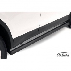 Пороги Arbori d76 труба черные для Toyota RAV4 (2013-2018) № AFZDATR41308B