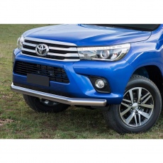 Защита переднего бампера 75х42 овал для Toyota Hilux (2015-2018) № R.5716.005